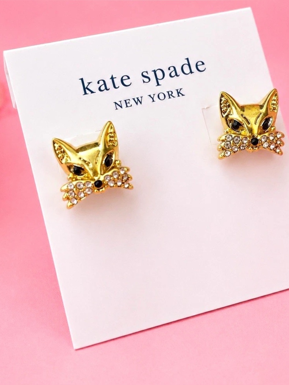 kate spade Gold Fox Crystal Stud Earrings